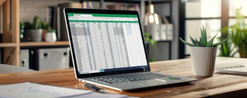 Laptop with Excel